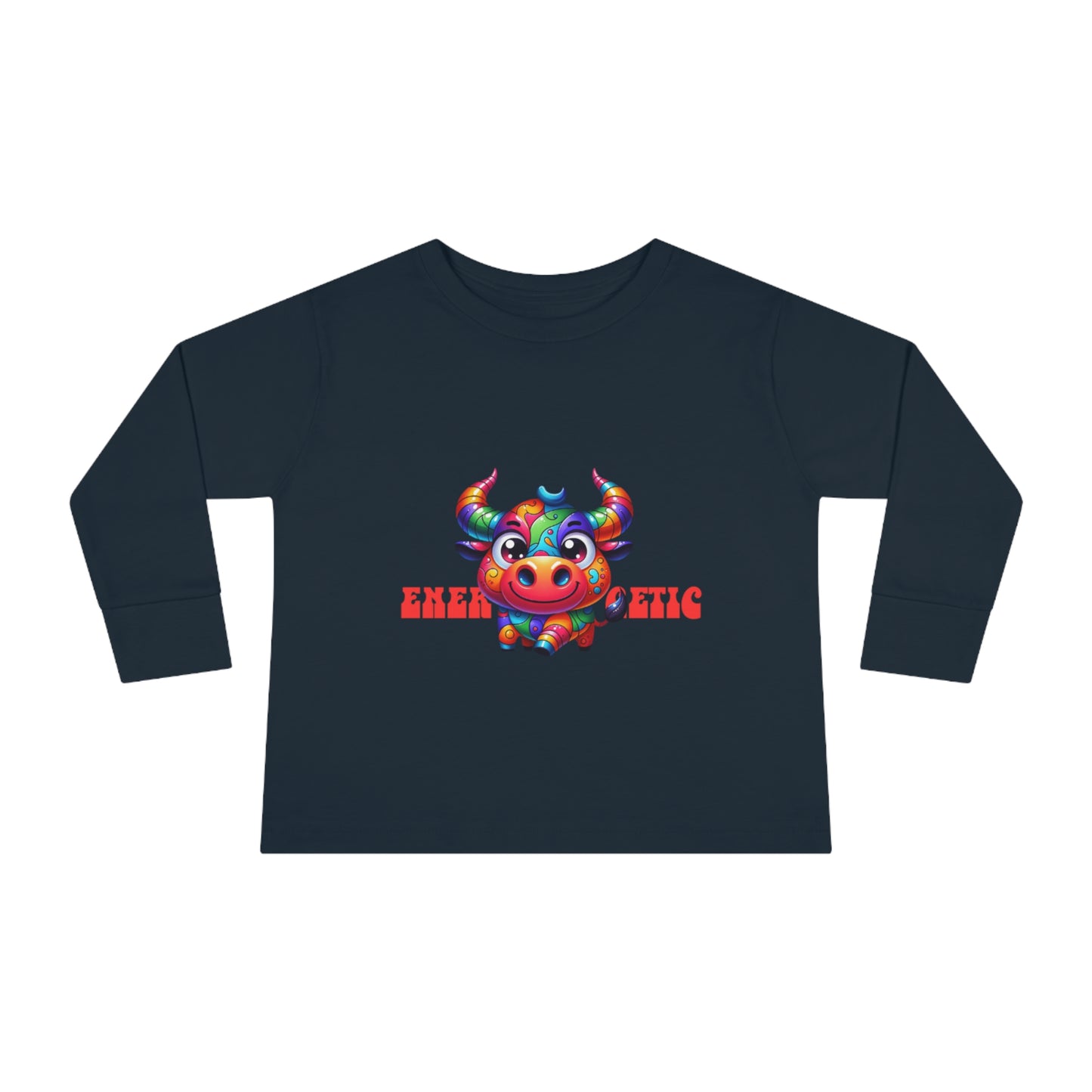 EnerBullgetic Cartoon Bull Toddler Long Sleeve Tee