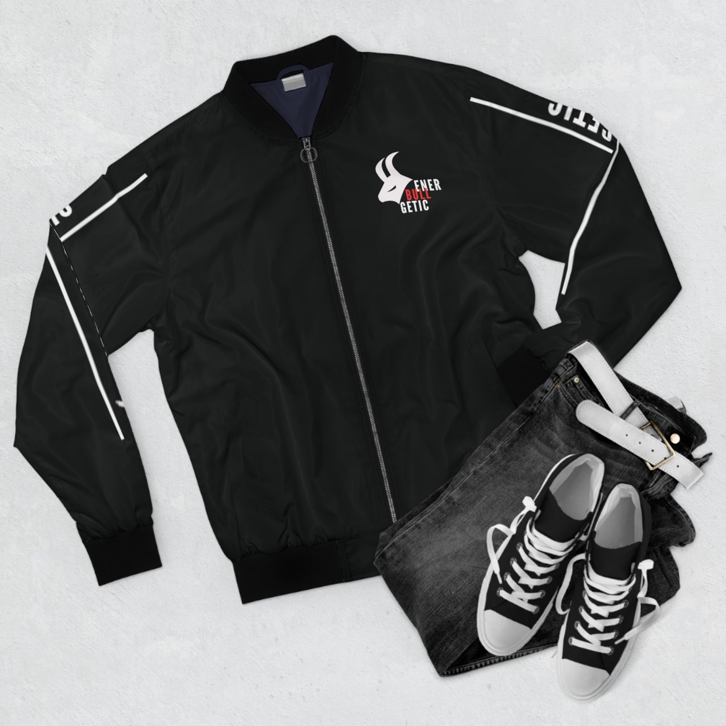 EnerBullgetic Striped Black Edition Men's Bomber Jacket
