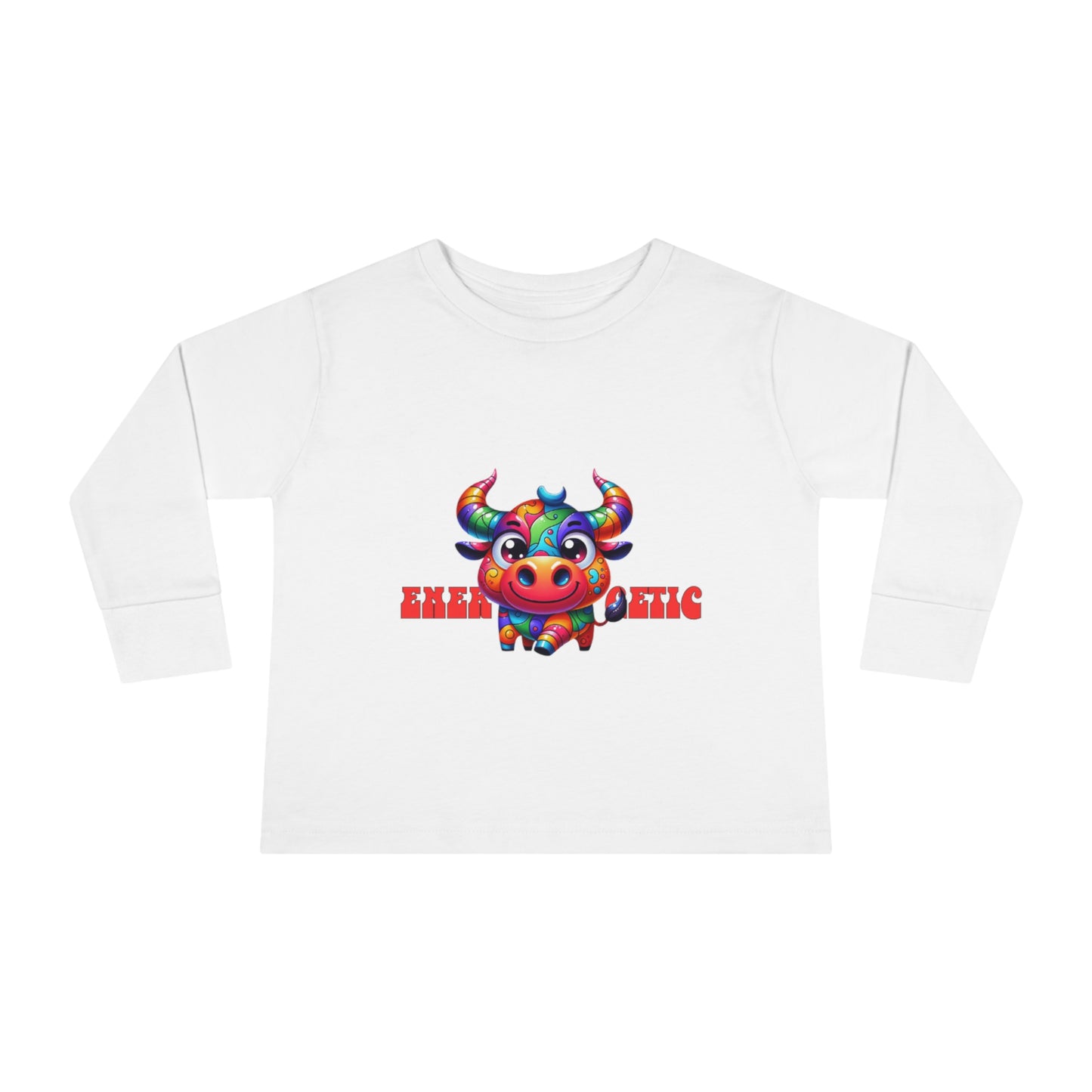 EnerBullgetic Cartoon Bull Toddler Long Sleeve Tee