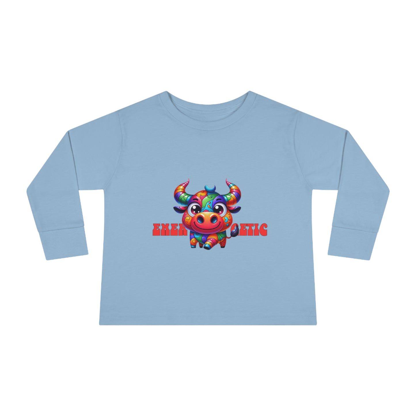 EnerBullgetic Cartoon Bull Toddler Long Sleeve Tee