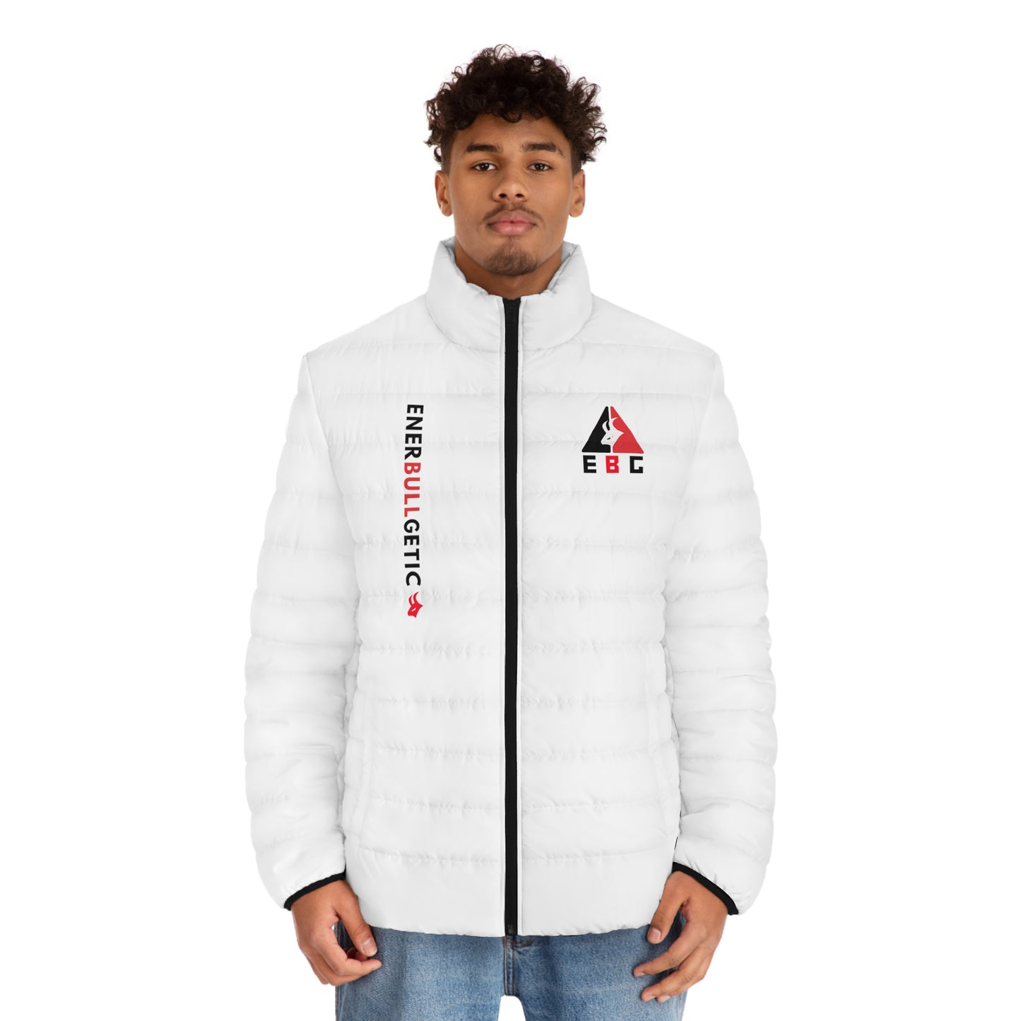 White Edition Logo Patch Men's Puffer Jacket