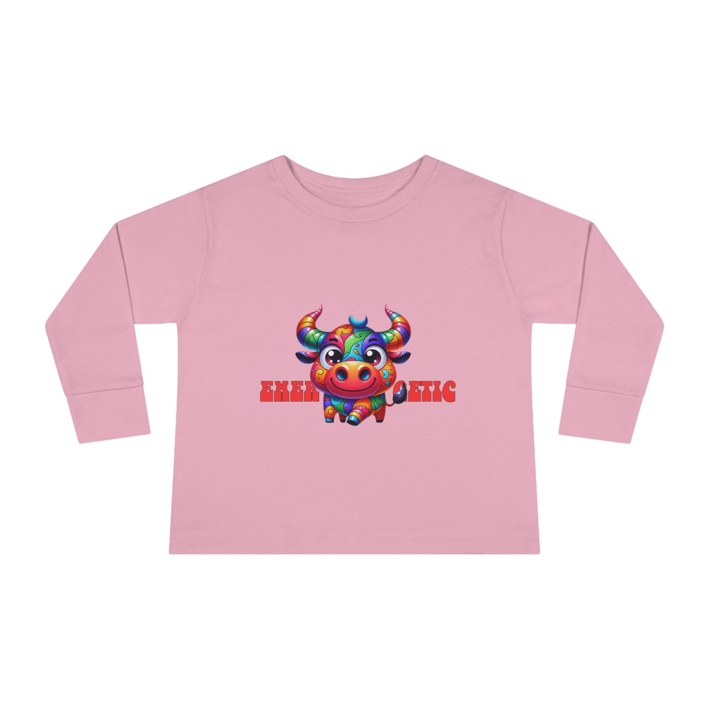 EnerBullgetic Cartoon Bull Toddler Long Sleeve Tee