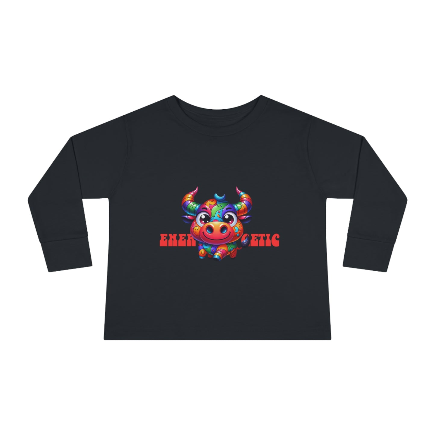 EnerBullgetic Cartoon Bull Toddler Long Sleeve Tee