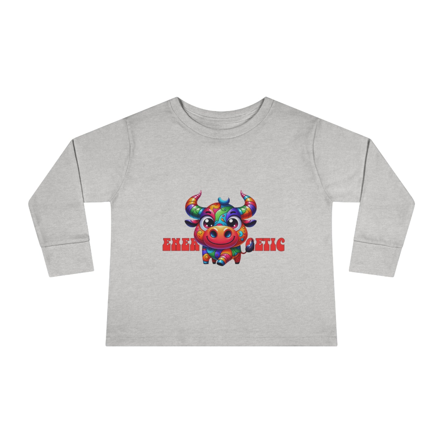 EnerBullgetic Cartoon Bull Toddler Long Sleeve Tee
