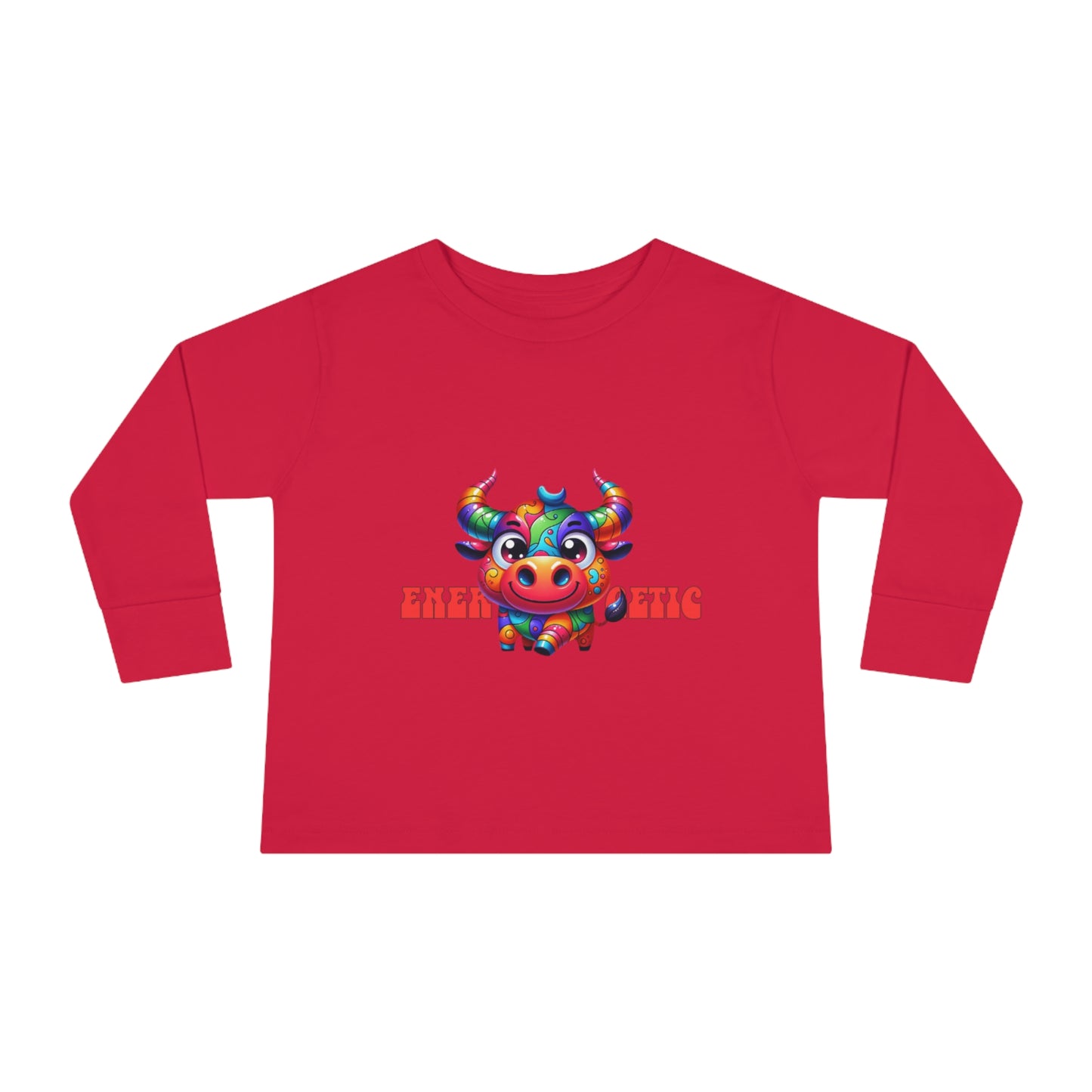 EnerBullgetic Cartoon Bull Toddler Long Sleeve Tee