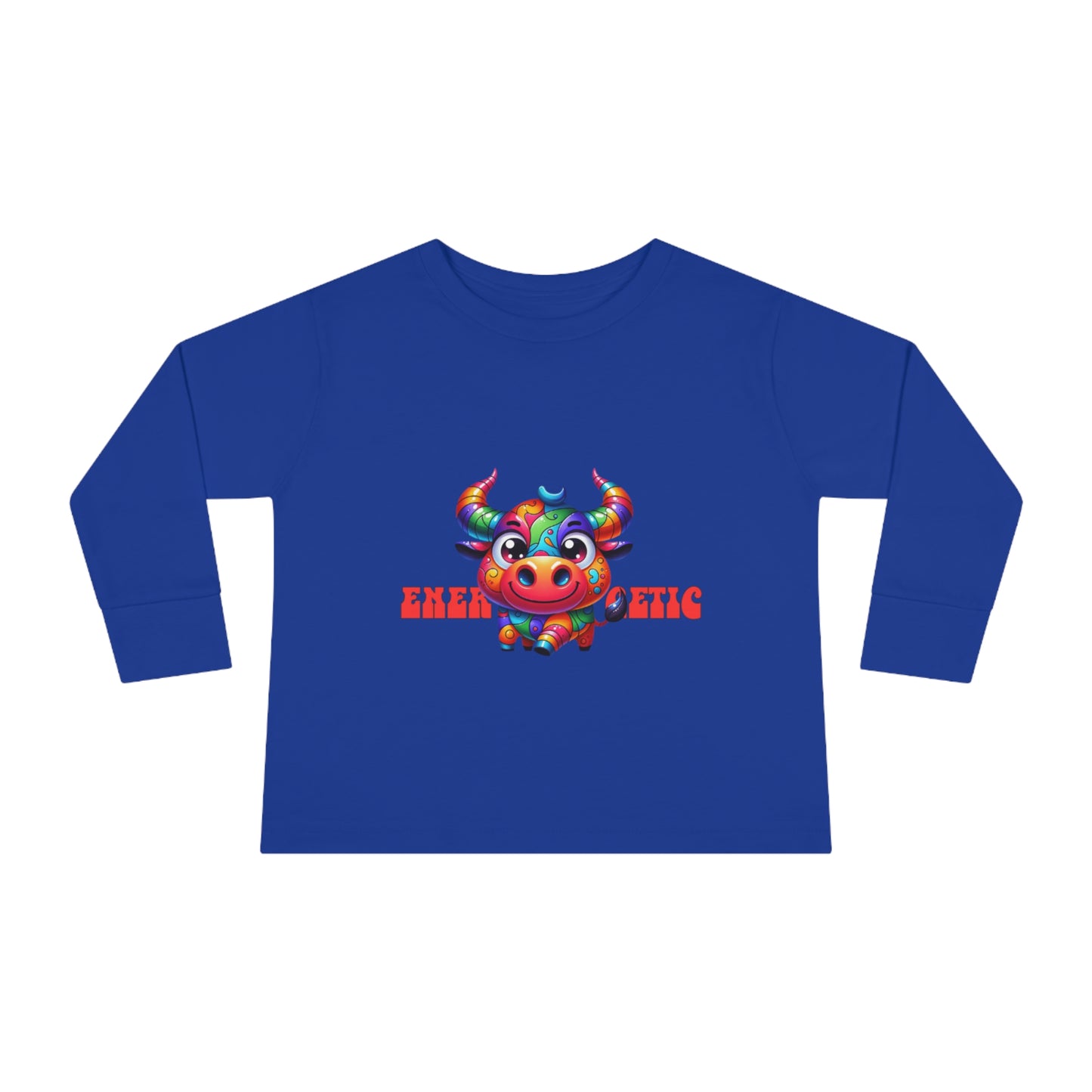 EnerBullgetic Cartoon Bull Toddler Long Sleeve Tee