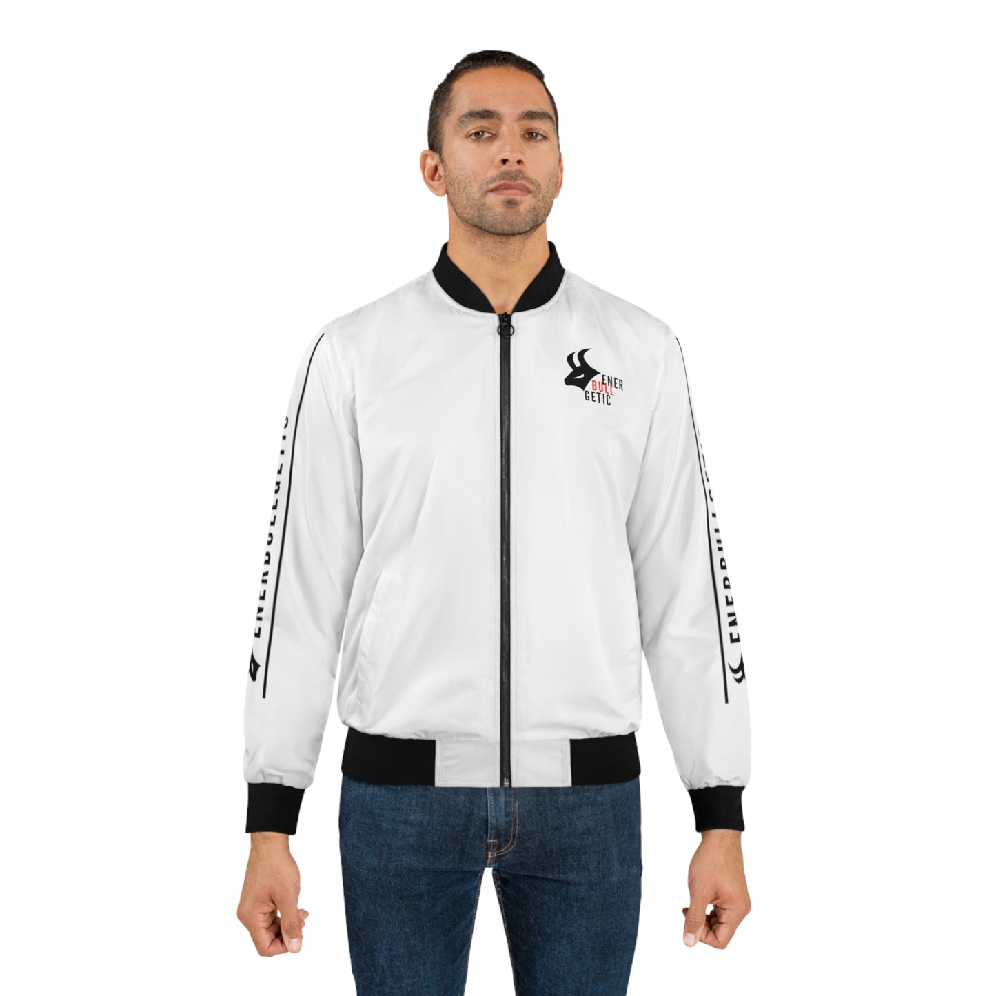 EnerBullgetic Striped White Edition Men's Bomber Jacket